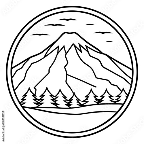 Kilimanjaro line art vector