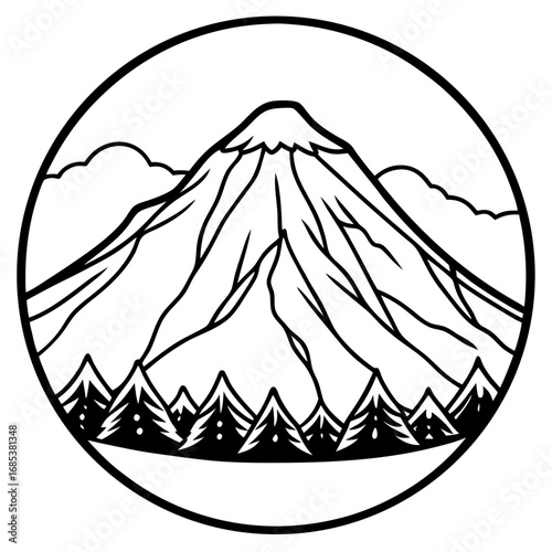 Kilimanjaro line art vector