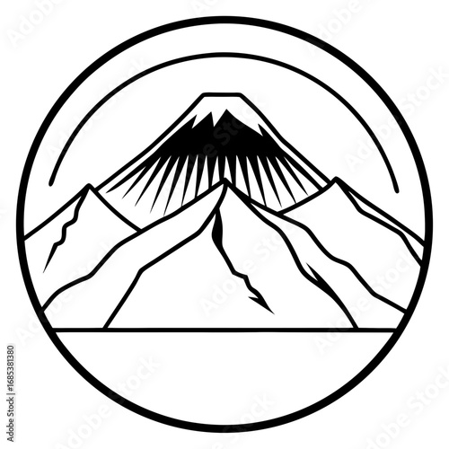 Kilimanjaro line art vector