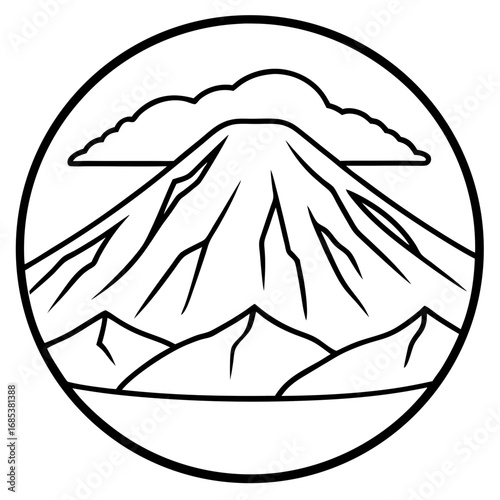 Kilimanjaro line art vector