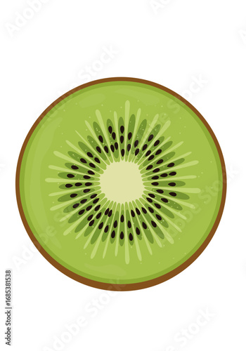 Fresh sliced kiwi fruit isolated on white background, vibrant green color, healthy eating, nutrition