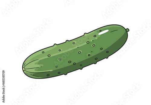 Fresh vibrant cucumber illustration perfect for healthy eating, food blogs, and culinary projects