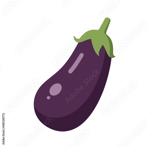 Fresh eggplant illustration with bold colors for your next design project, adding a vibrant touch to any creative endeavor