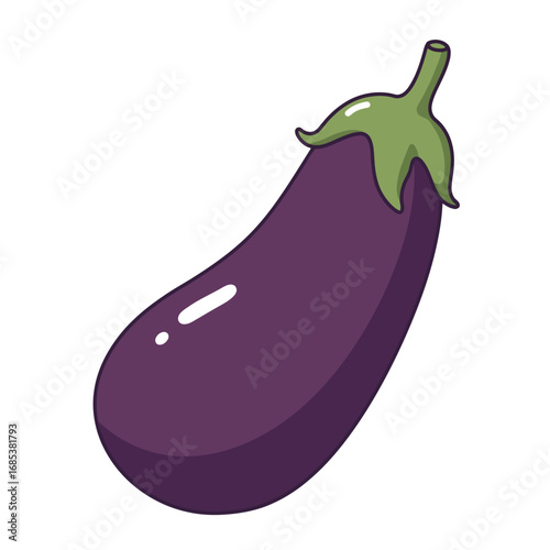 Fresh eggplant illustration, perfect for vibrant recipe cards, menus, or healthy eating promotions, showcasing delicious, colorful produce
