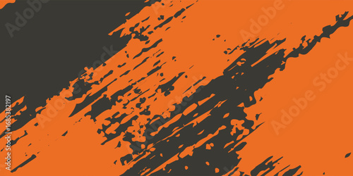Grey and orange abstract background with brush stroke and halftone style. abstract grunge vector background illustration eps10