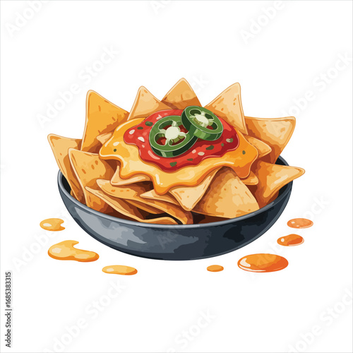 A vibrant plate of nachos with fresh toppings, ready to be enjoyed in a cozy setting.