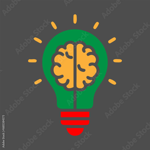 Creative idea lightbulb silhouette with brain inside symbolizing innovation and intelligence vector