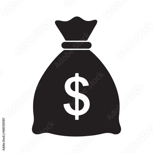 Money Bag Icon Illustration Representing Wealth Finance and Financial Security Conceptual Graphic for Business and Investment Designs