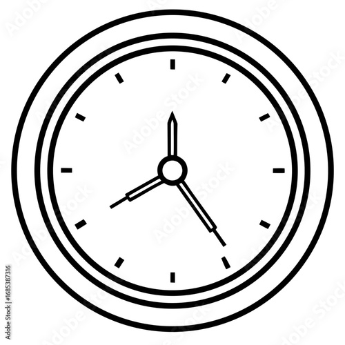 Vintage Metal Clock line art vector