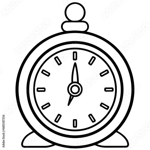 Vintage Metal Clock line art vector