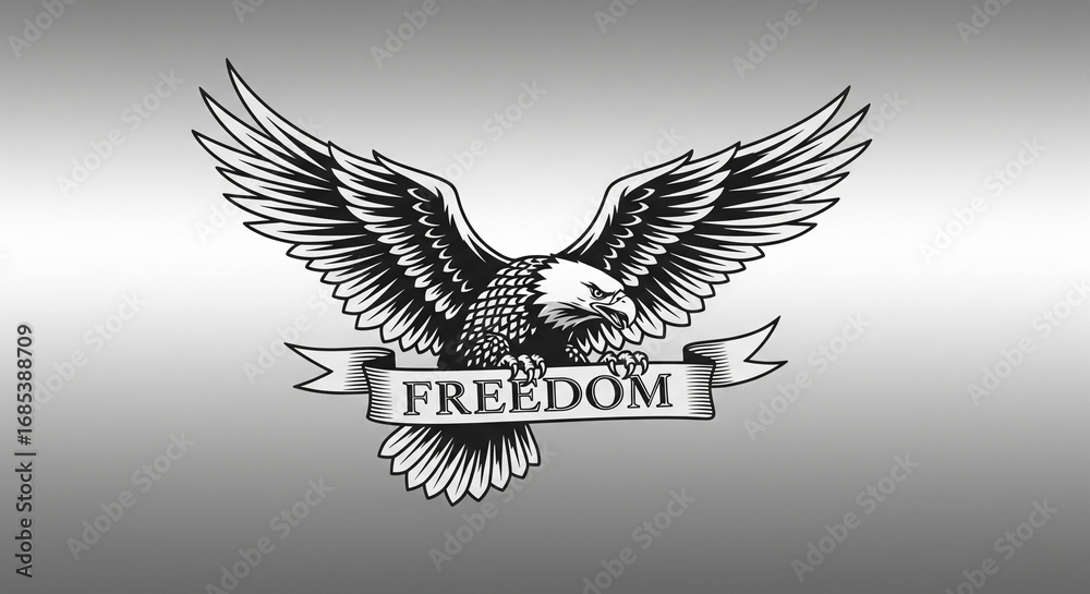 Obraz premium Eagle freedom patriotic american illustration vector art
