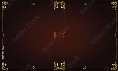 Luxury Black and Gold Ornamental Border Background