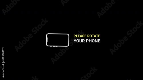 Please rotate your phone animation 4k video on black background