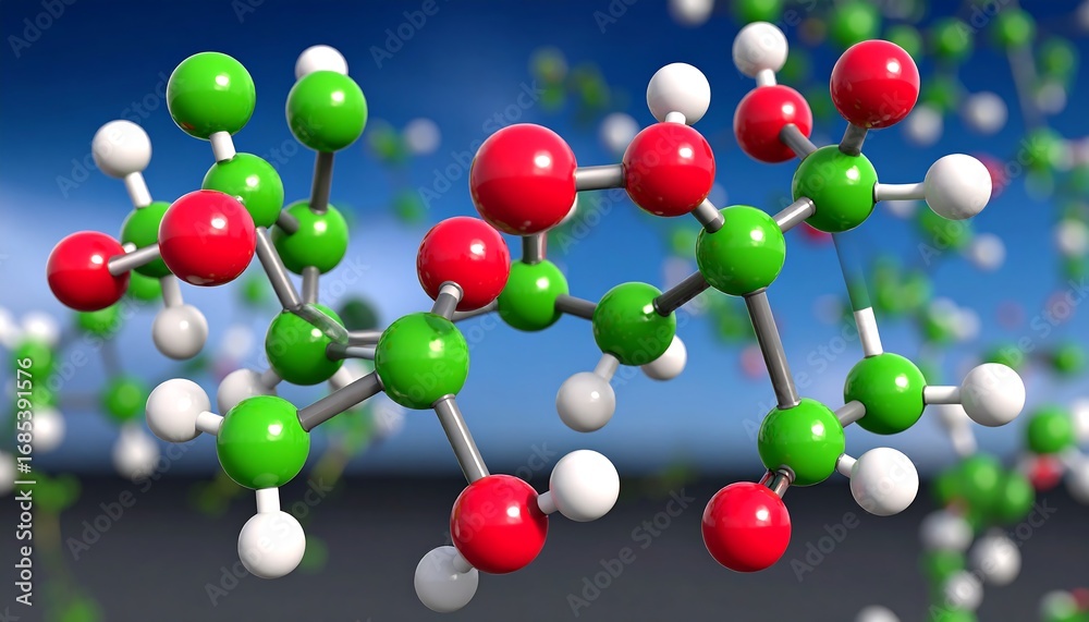 Obraz premium Molecular structure of a sugar