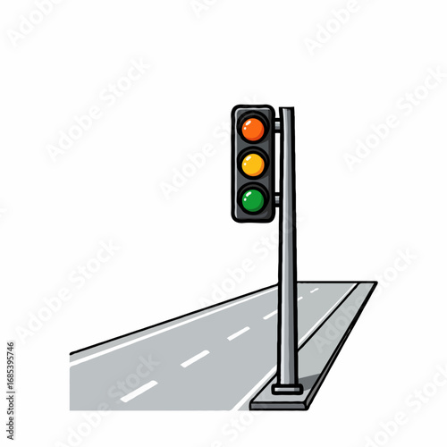 traffic light isolated on white