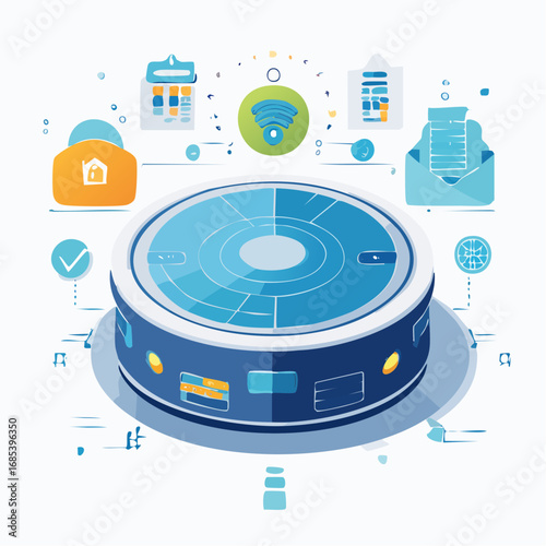 Abstract Circular Technology Illustration