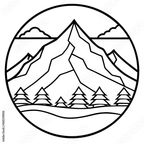 Denali  line art vector