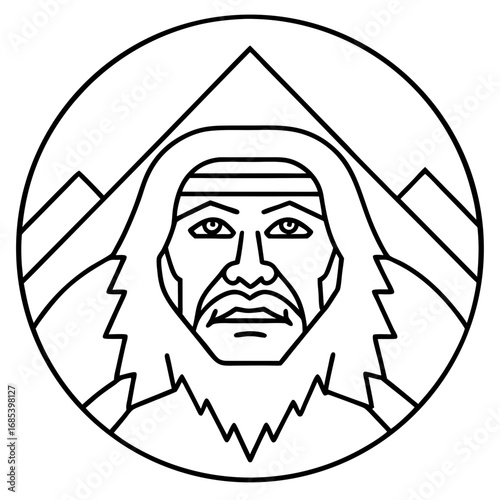 Denali  line art vector