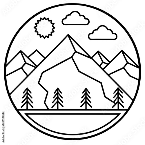 Denali  line art vector