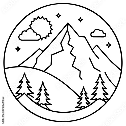 Denali  line art vector