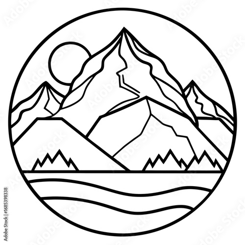 Denali  line art vector