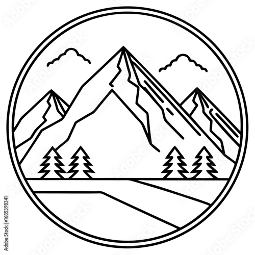 Denali  line art vector