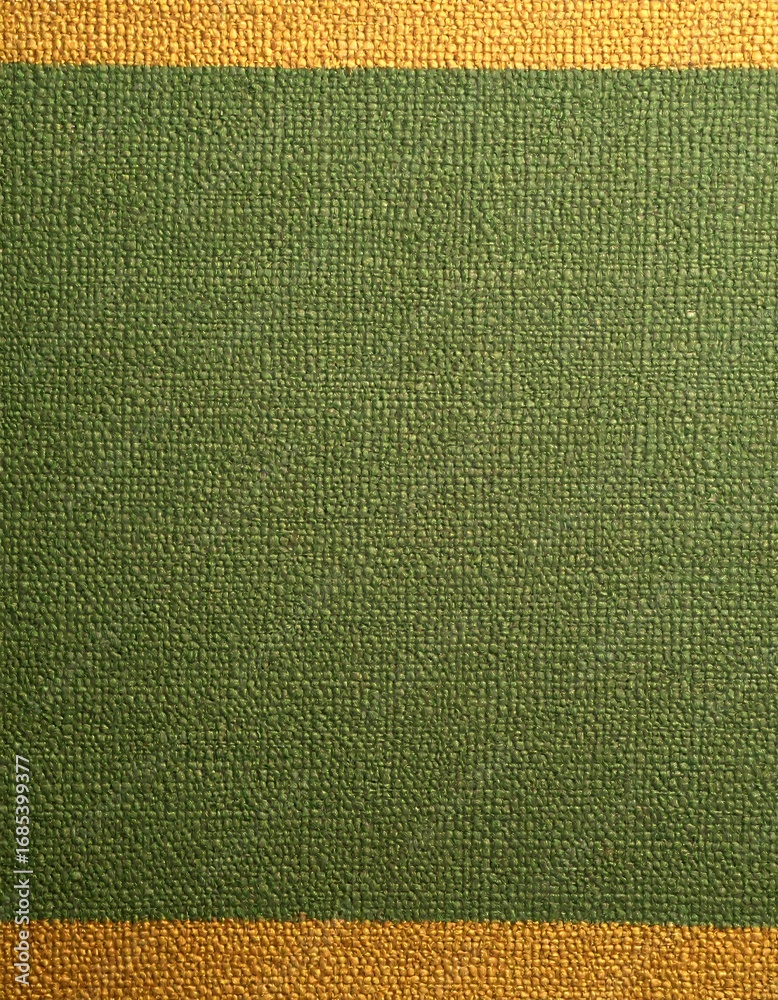 Fototapeta premium Dark green textured fabric with gold trim