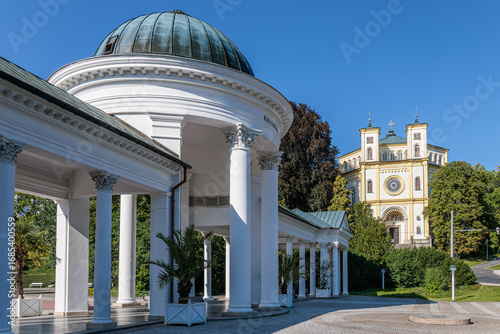 Spa center and colonnade of the famous Marianske Lazne spa, Czech Republic