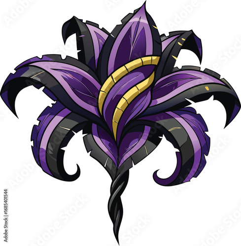 Haunted Lily Halloween Dark Purple Fantasy Flower Design