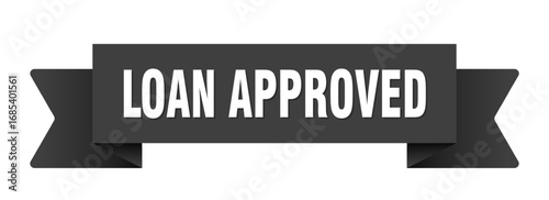 loan approved ribbon isolated on transparent background. loan approved ribbon