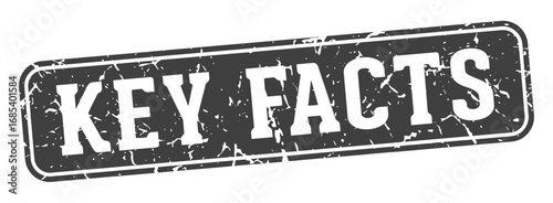 key facts rectangular sign. key facts stamp