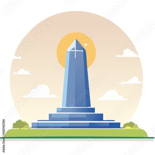 City monument landmark vector illustration