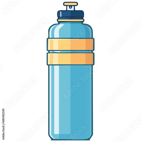 Metal thermos bottle container vector illustration