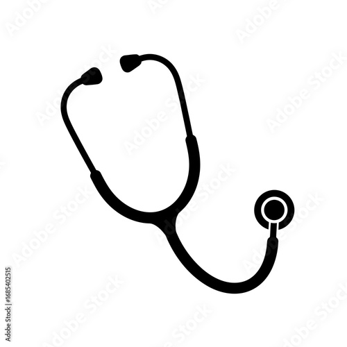Black silhouette of a medical stethoscope