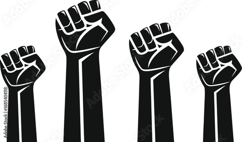 Raised Hands Silhouette – Unity, Volunteering, Participation Icon