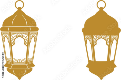 islamic lantern ramadan kareem background
illustration silhouette isolated on white background 