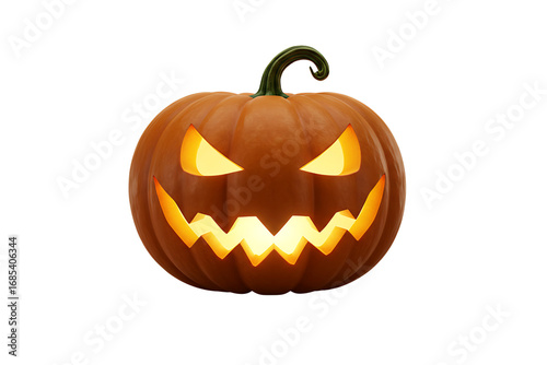 Halloween Jack-o'-Lantern PNG – Glowing Pumpkin Illustration with Spooky Face on Transparent Background for Festive Design