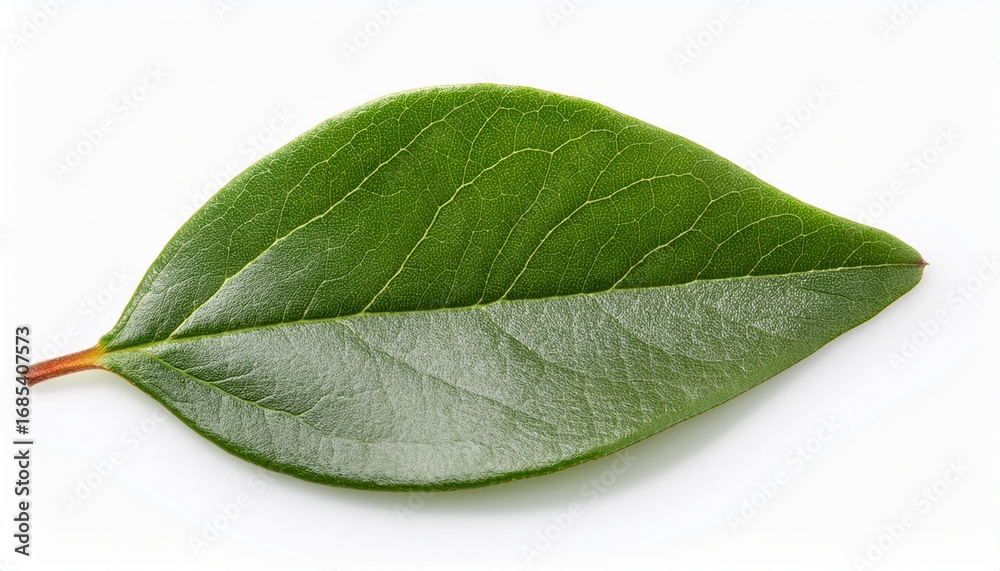 Fototapeta premium a leaf of the milk flower cotoneaster cotoneaster coriaceus in august isolated on white background