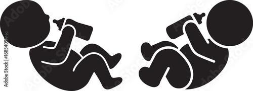 Two fetal figures in a silhouette