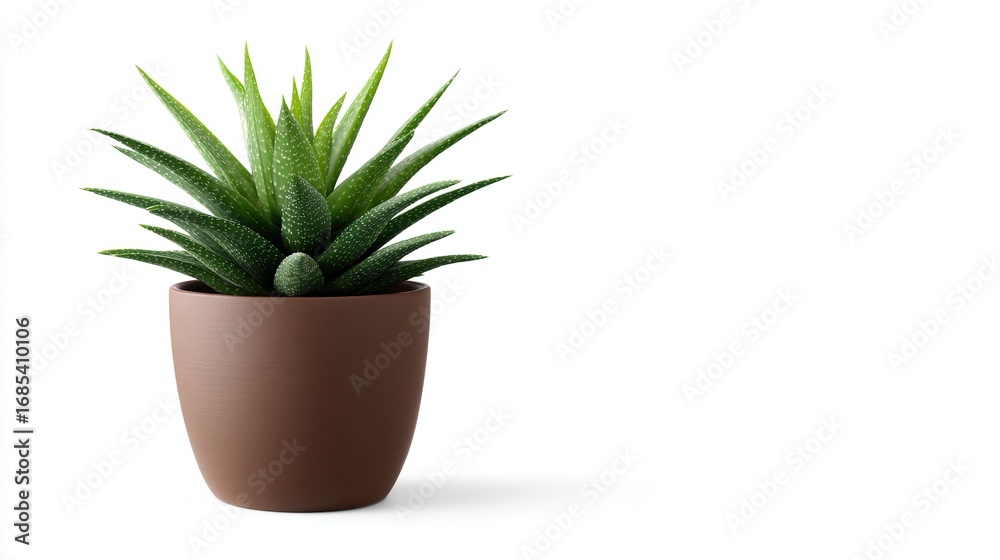 A large, healthy aloe vera plant centered on a simple white background with blank text space to highlight its vibrant colors, textures, natural charm, and appeal. A large, healthy aloe vera plant centered on a simple white background with blank text space to highlight its vibrant colors, textures, natural charm, and appeal.