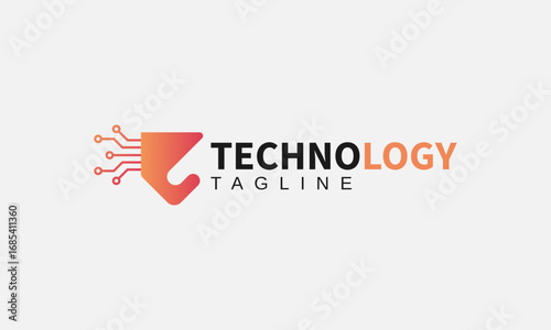 Free Download Futuristic tech logo design with gradient style and creative digital icon for corporate identity
 - GFXLoad