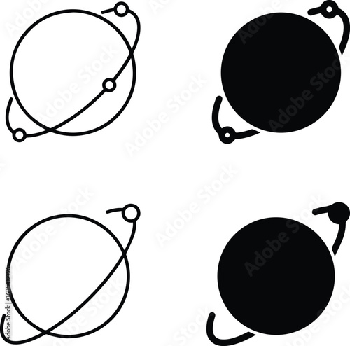 solid planet icon planet saturn with planetary ring isolated vector