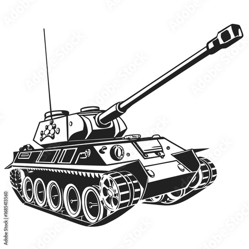  tank silhouette vecto