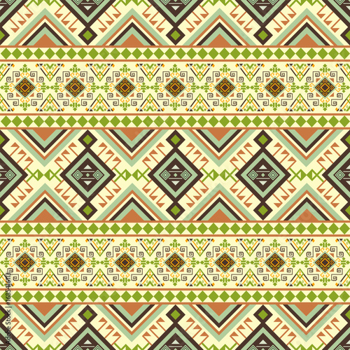 Aztec Pattern Geometric Vector Design - Native Aztec Pattern Tribal Background - Southwestern Aztec Pattern Ethnic Ornamental Wallpaper