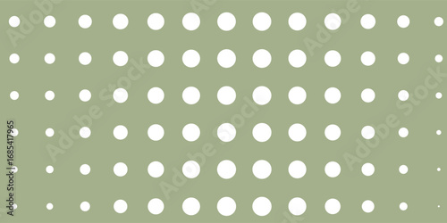 Green polka dot pattern on olive background llustration background  comic pop art overlay backdrop. Halftone raster effect wallpaper. modern