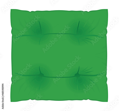 Green seat cushion. vector illustration	