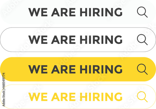 We are hiring. pen vacancy design info label template. help wanted sign.  Job vacancy concept. Job advertisement social media design
