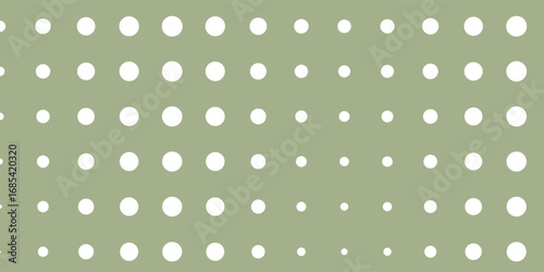 Green polka dot pattern on olive background llustration background  comic pop art overlay backdrop. Halftone raster effect wallpaper. modern