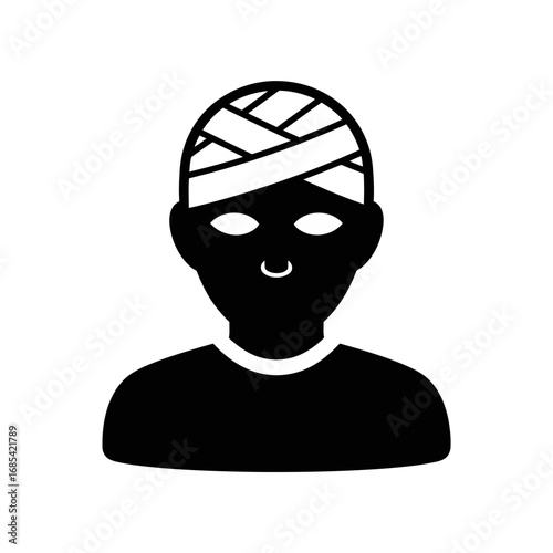 Person with head bandage icon