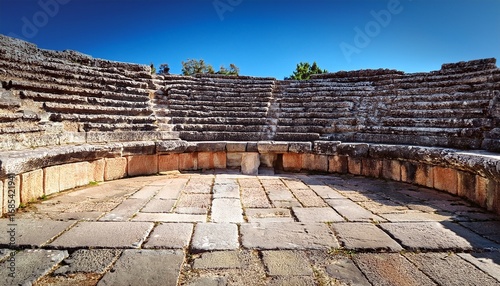detailed ancient stone seating with weathered textures merida spain